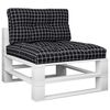 vidaXL Pallet Cushion Black Check Pattern 100% polyester 31.5 in x 15.7 in