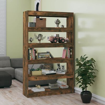 vidaXL Book Cabinet/Room Divider Smoked Oak 39.4"x11.8"x65.4"