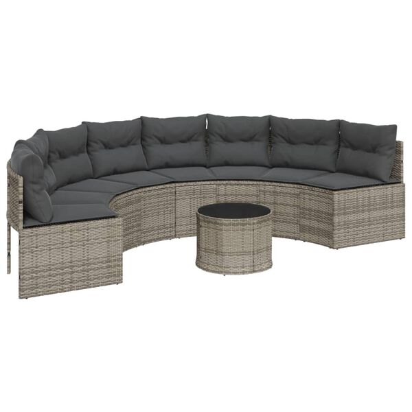 vidaXL Garden Sofa Grey Poly Rattan Check dimensions Tough Garden Sofa