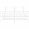 vidaXL Bed Frame White Powder-Coated Steel 55.1 x 74.8 in Bed Frame