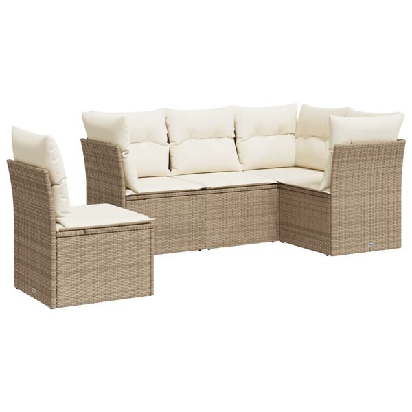 vidaXL Garden Sofa Set Beige, Cream White