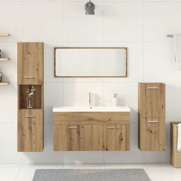 vidaXL Bathroom Furniture Set 5 Piece Bathroom Furniture Set Rectangular