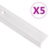 vidaXL Stair Nosings in L-shape 5 pcs Aluminium 39.4 " Silver