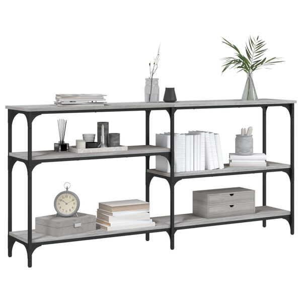 vidaXL Console Table Grey sonoma Engineered wood, Metal