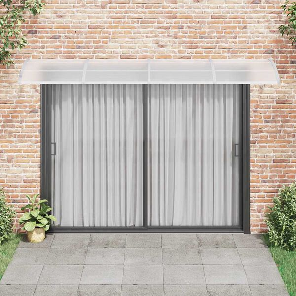 vidaXL Door Canopy Grey Polycarbonate, ABS, Aluminum Large Durable
