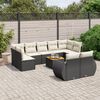 vidaXL Garden Sofa Set Black and Cream White