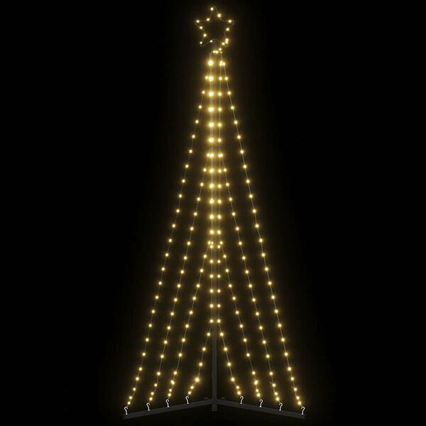 vidaXL LED Christmas Tree Warm White Powder-coated steel 71.7 in height