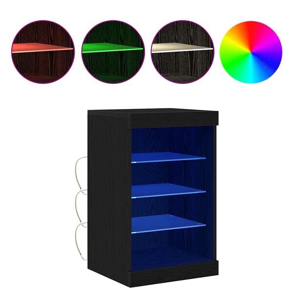 vidaXL Sideboard Black Oak 41 x 37 x 67 cm Engineered wood