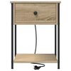 vidaXL Bedside Cabinet with Drawer Sonoma Oak 16.54 x 16.14 x 22.05 in