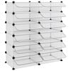 vidaXL Shoe Rack Transparent PP (Polypropylene), Steel Large Modular
