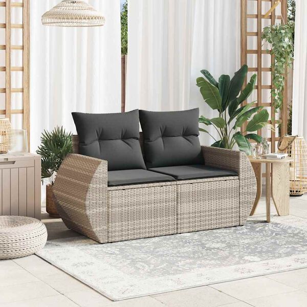 vidaXL Garden Sofa Light grey