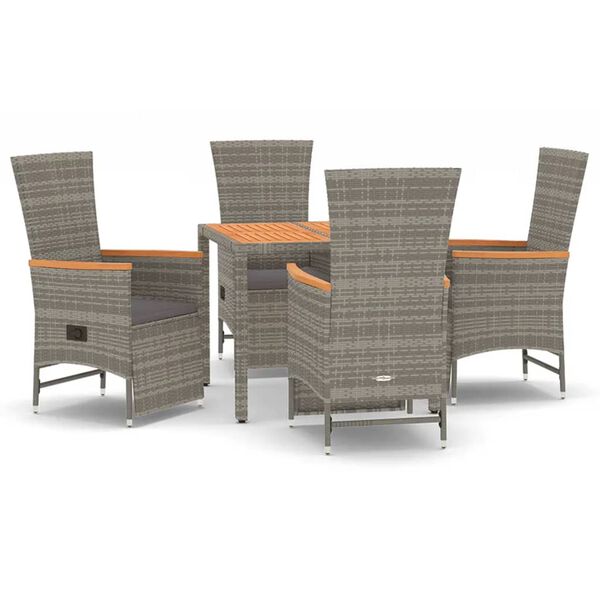 vidaXL Garden Dining Set Gray