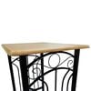 vidaXL Bar Table and Stool Black and Beige Wood and Steel Compact