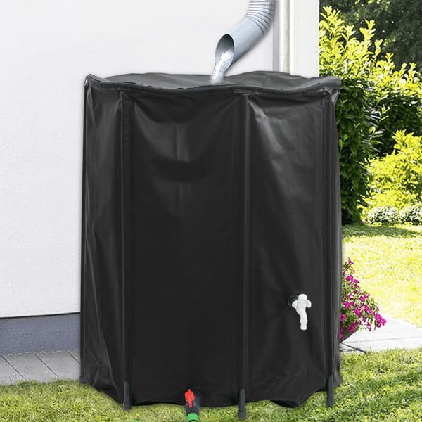 vidaXL Water Tank Black PVC Extra Large Collapsible Water Tank