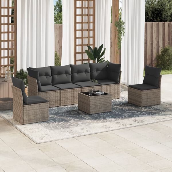 vidaXL Garden Sofa Set Grey