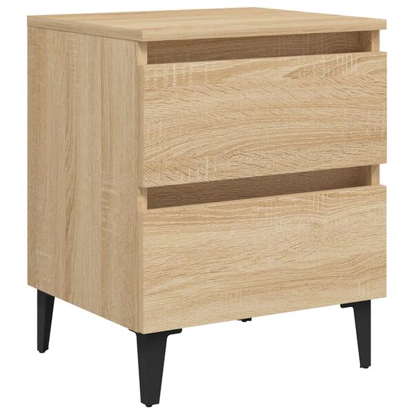 vidaXL Bed Cabinet Sonoma Oak 15.7"x13.8"x19.7" Engineered Wood