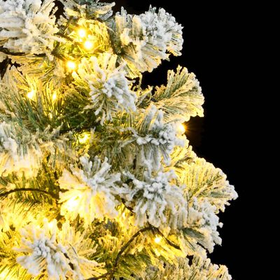vidaXL Artificial Hinged Christmas Tree 150 LEDs & Flocked Snow 47.2"