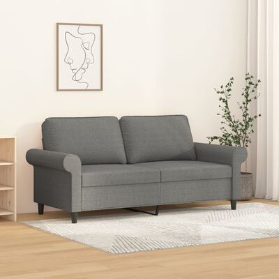 vidaXL 2-Seater Sofa Dark Gray 55.1" Fabric