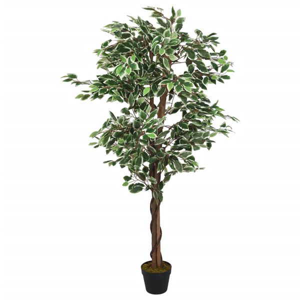 vidaXL Artificial Ficus Tree 378 Leaves 31.5" Green