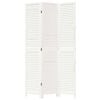 vidaXL Room Divider 3 Panels White Solid Wood Paulownia