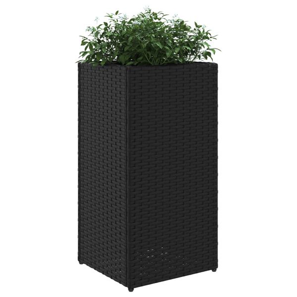 vidaXL Garden Planter Set of 2 Black Powder-coated steel Medium