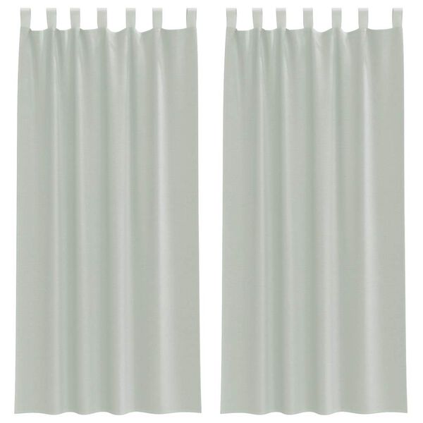 vidaXL Voile Curtains with Loops 2 pcs Light Grey 55.1x88.6"