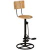 vidaXL Bar Stool Set of 2 Brown and Black Solid mango wood, iron