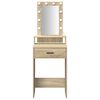 vidaXL Dressing Table Brown 19.69 x 16.14 x 55.12 in Engineered Wood