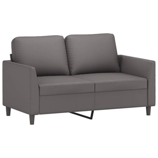 vidaXL Sofa Set Grey Faux leather, metal, textilene, plywood 2-Seater