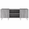 vidaXL Record Cabinet Grey Sonoma Engineered wood, Iron Medium