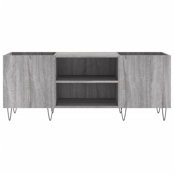 vidaXL Record Cabinet Grey Sonoma Engineered wood, Iron Medium