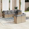 vidaXL Garden Sofa Set Beige PE rattan, Powder-coated steel, 100% polyester