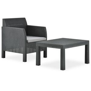 vidaXL Garden Lounge Set Anthracite Polypropylene Compact