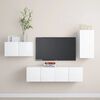 vidaXL TV Cabinet Set White Engineered Wood Compact TV Cabinet Set