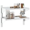 vidaXL Wall Shelf Silver Stainless Steel 29.5 x 11.8 x 23.6 in