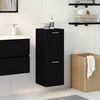 vidaXL Bathroom Cabinet with Door Black Oak 11.81 x 11.81 x 31.50 in