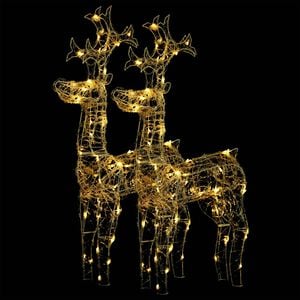 vidaXL Reindeer Christmas Decoration Set of 2 Warm White Acrylic