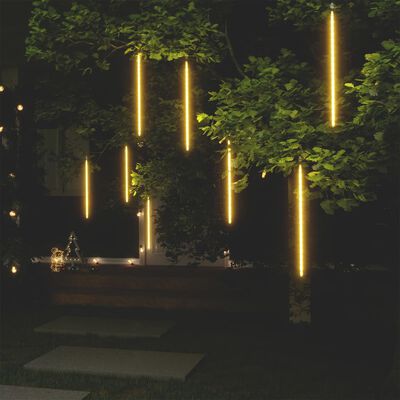 vidaXL Meteor Lights 8 pcs 2 ft Warm White 288 LEDs Indoor Outdoor