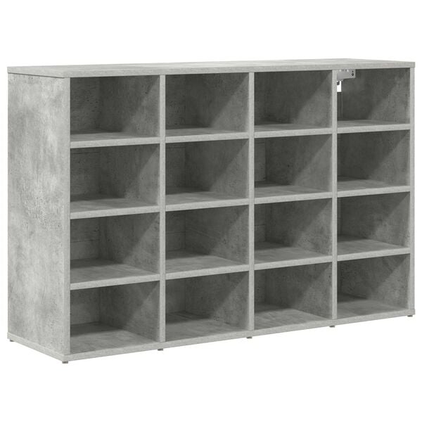 vidaXL Shoe Cabinet with Shelf Concrete grey 40.55 x 11.81 x 26.38 in