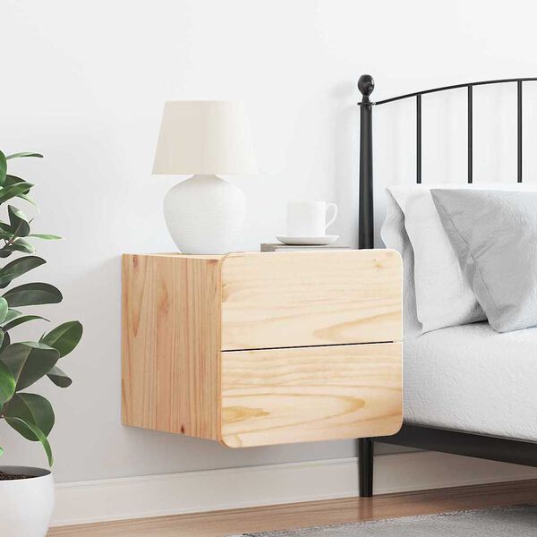 vidaXL Bedside Table Brown 15.35 x 13.39 x 12.99 in Solid pinewood