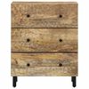 vidaXL Side Cabinet Natural Wood Solid Mango Wood, Engineered Wood, Iron