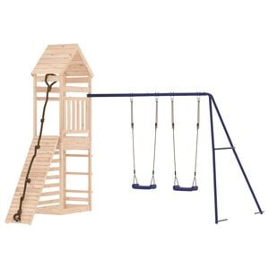 vidaXL Outdoor Playset Natural wood and blue
