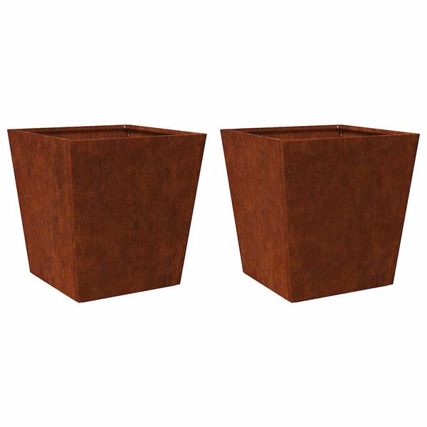 vidaXL Garden Planter Set of 2 Brown Weathering Steel Large Durable