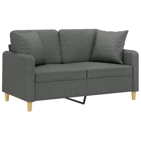 vidaXL 2-seater Sofa Dark Grey Fabric (100% polyester), metal, textilene