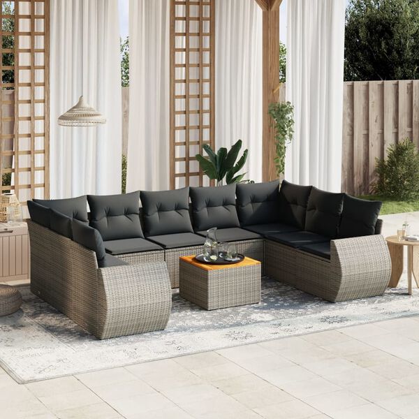 vidaXL Garden Sofa Set Grey