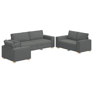 vidaXL Sofa 3 pcs Dark Grey 86.61 x 31.50 x 33.07 in