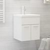 vidaXL Sink Cabinet With Basin High gloss white Engineered wood and ceramic