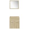 vidaXL Bathroom Furniture Set Sonoma Oak, White Engineered Wood, Ceramic