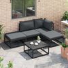 vidaXL Garden Sofa Set with Cushion 5 pcs Black Aluminium