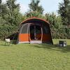 vidaXL Family Tent Grey and Orange 226.77 x 127.95 x 83.86 in
